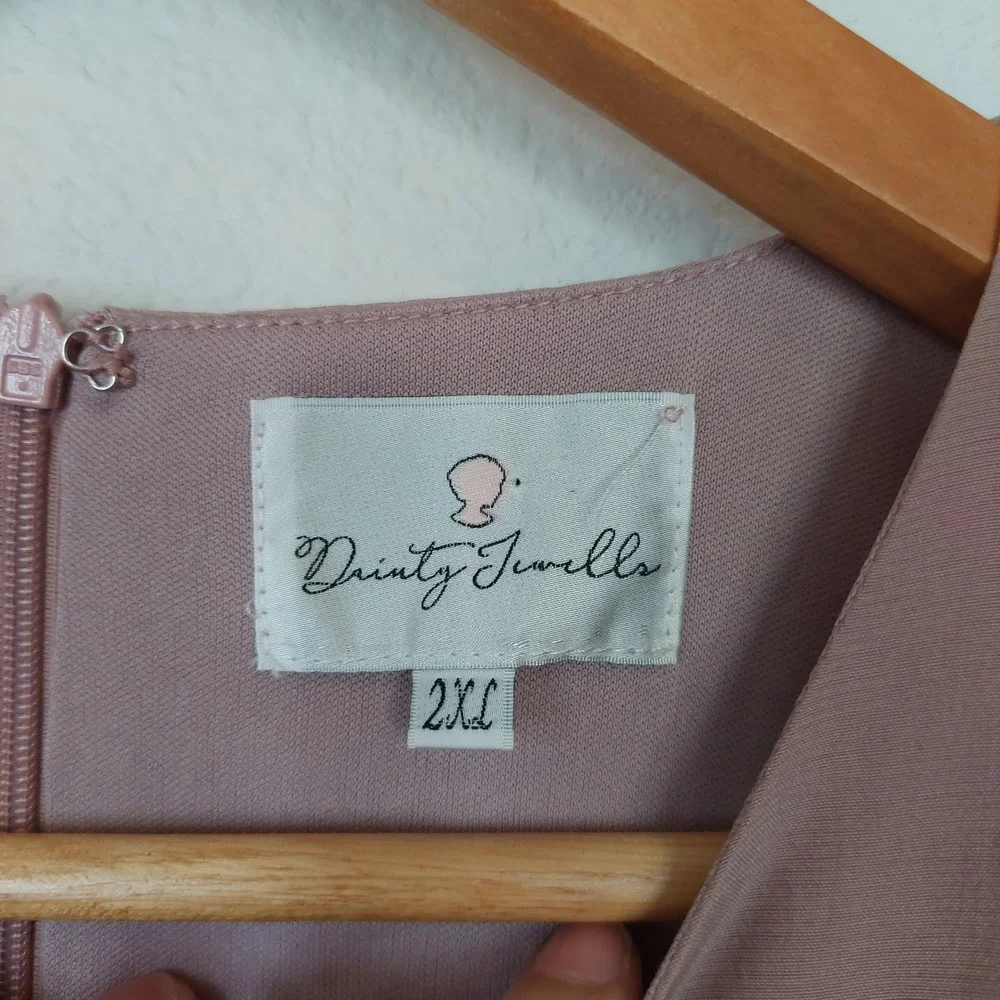 Dainty Jewells Simple treasures Modest Midi Dress‎ Drawstring Waist Size 2XL